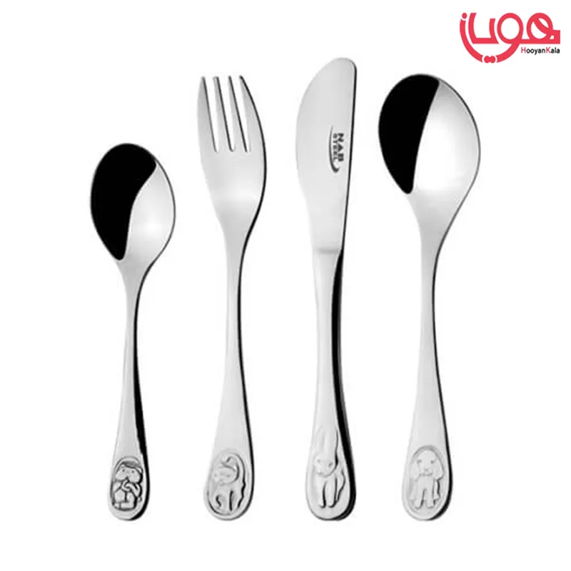سرویس قاشق چنگال کودک ناب استیل براق
