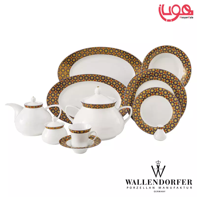 سرویس صوفی والندورفر Wallendorfer شهرزاد چینی زرین 12 نفره 108 پارچه