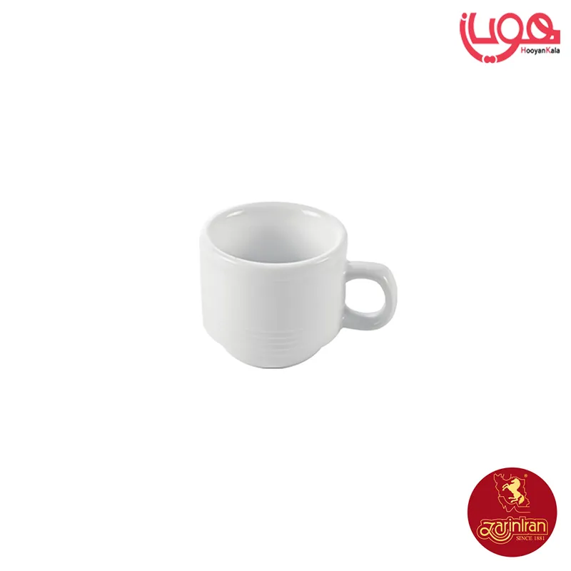 فنجان قهوه خوری 6 چینی زرین هتلی 49 سفید قطر 6.3