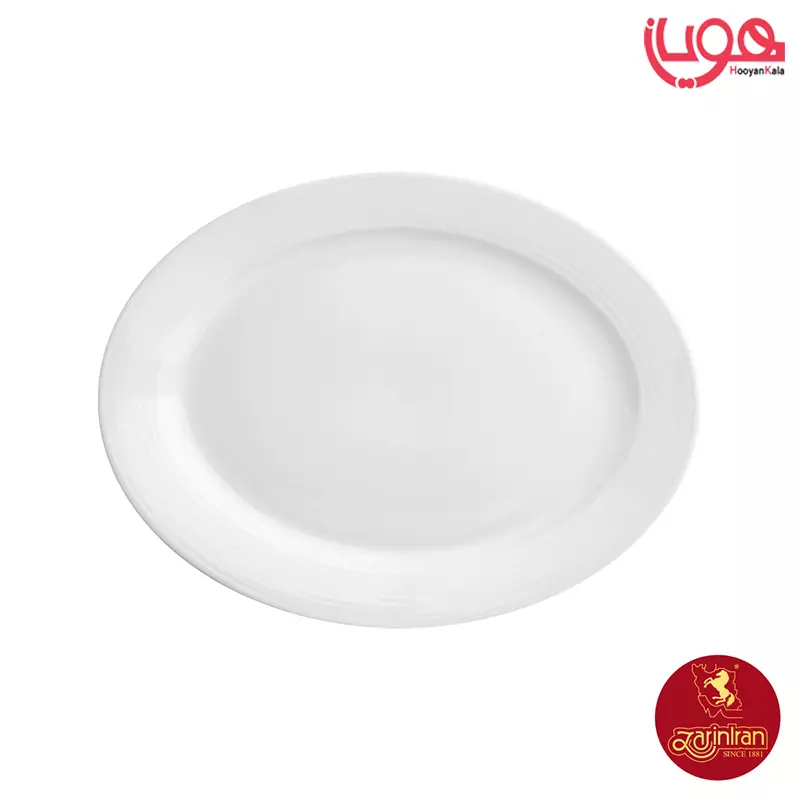 دیس چینی زرین سایز 35 بیضی بزرگ سفید هتلی 49