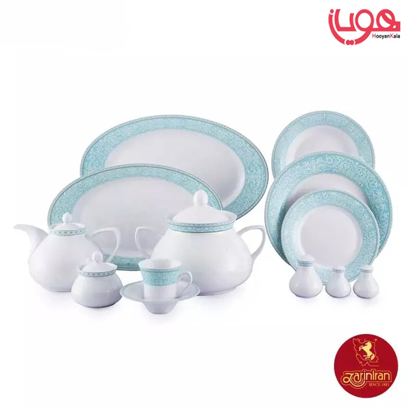 سرویس ورونا فیروزه ای چینی زرین شهرزاد 12 نفره 108 پارچه