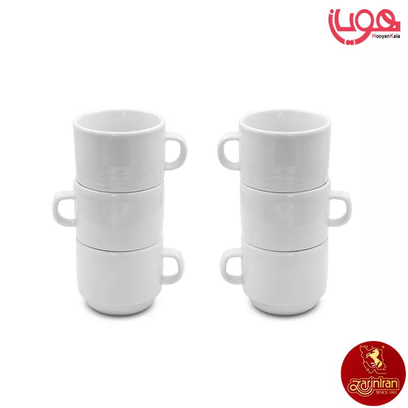 فنجان قهوه چینی زرین هتلی 49 سفید 7.5 حجم 180 سی سی