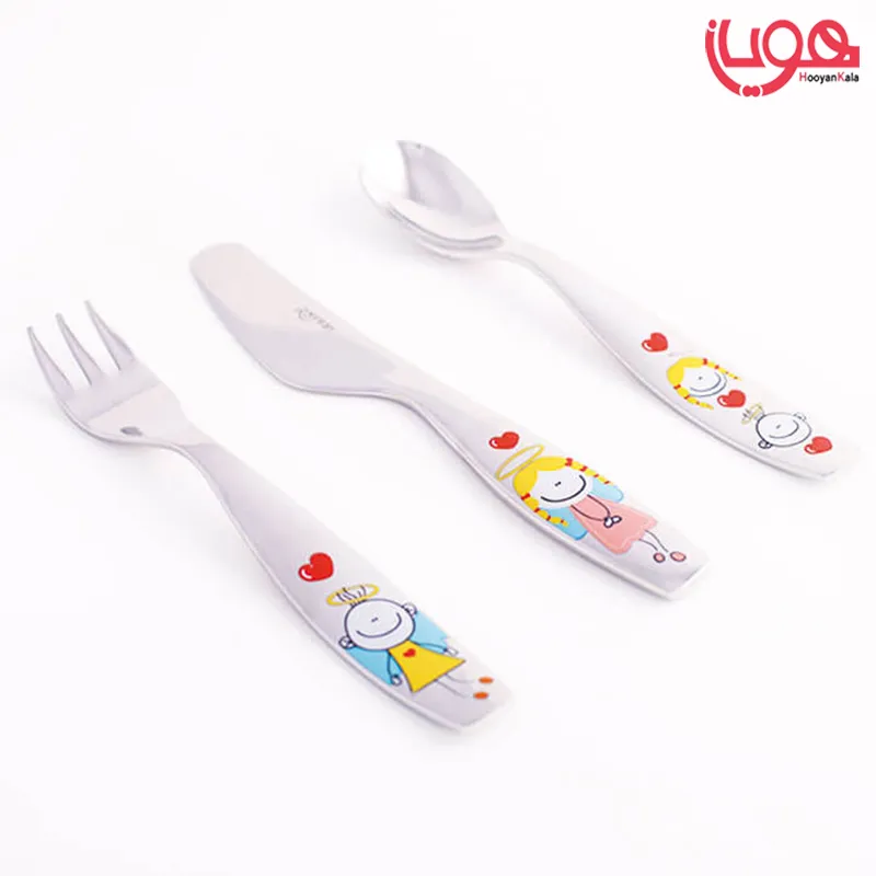 سرویس قاشق و چنگال کودک چینی زرین طرح پریا